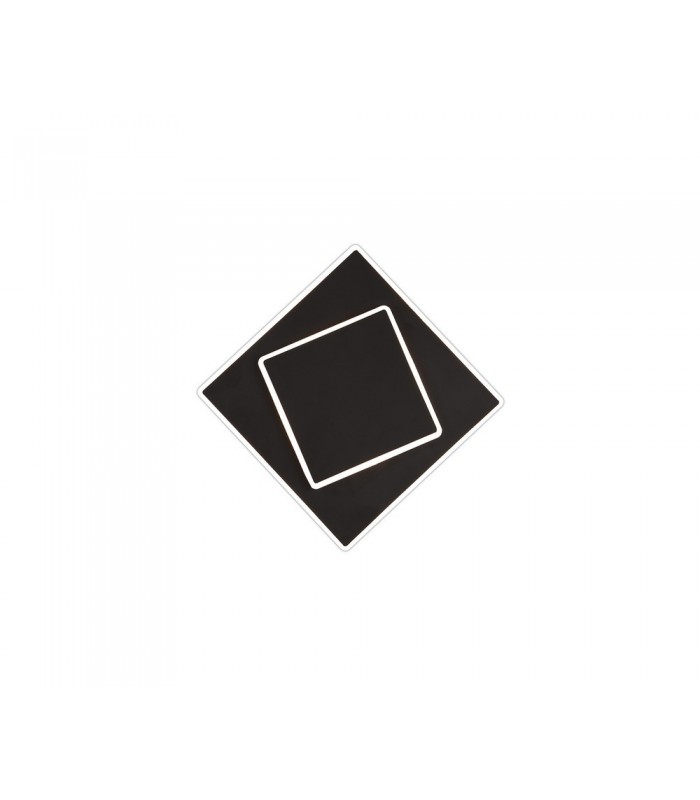 Flush Wall Lamp, 12W LED, 3000K, 725lm, IP20, Black - 1