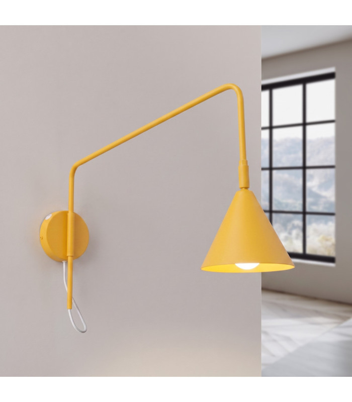Nox Dome Wall Lamp Yellow 1x E14 On/Off Switch-4