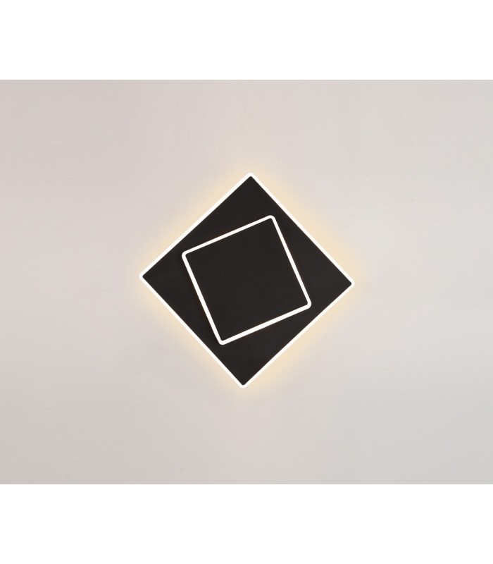Flush Wall Lamp, 12W LED, 3000K, 725lm, IP20, Black - 3