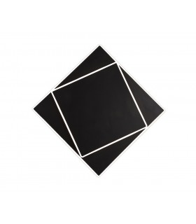Flush Wall Lamp, 18W LED, 3000K, 1090lm, IP20, Black - 1