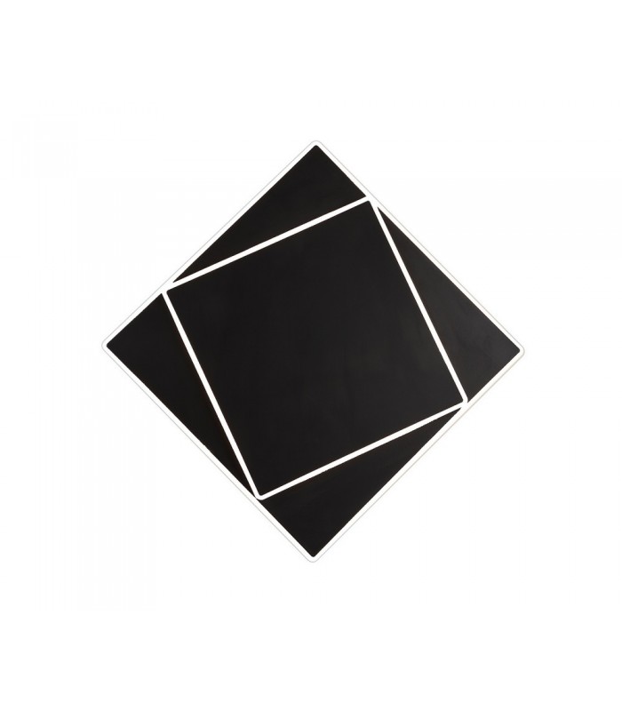 Flush Wall Lamp, 18W LED, 3000K, 1090lm, IP20, Black - 1