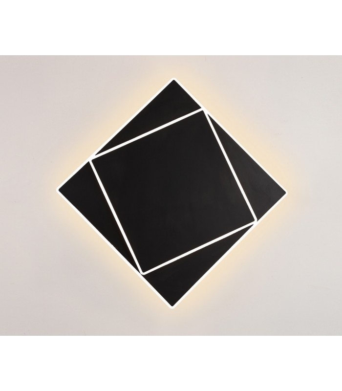 Flush Wall Lamp, 18W LED, 3000K, 1090lm, IP20, Black - 3
