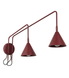 Nox Twin Dome Wall Lamp Burgundy 2x E14-1
