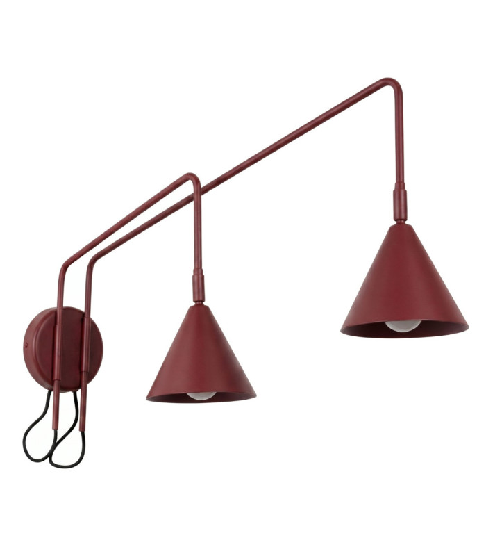 Nox Twin Dome Wall Lamp Burgundy 2x E14-1