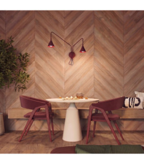 Nox Twin Dome Wall Lamp Burgundy 2x E14-2