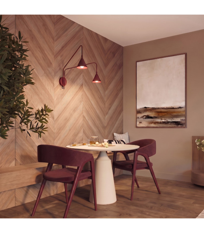 Nox Twin Dome Wall Lamp Burgundy 2x E14-13