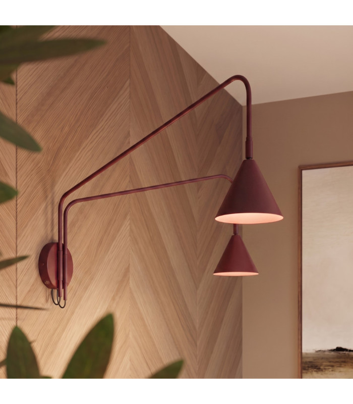 Nox Twin Dome Wall Lamp Burgundy 2x E14-14