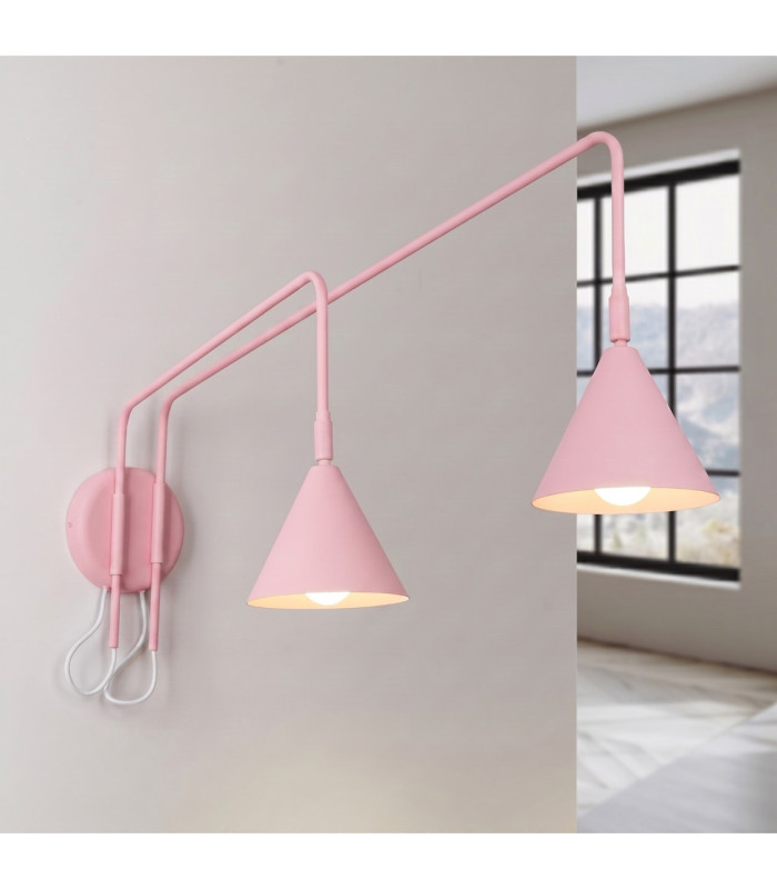 Nox Twin Dome Wall Lamp Pink 2x E14-4