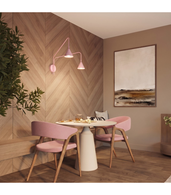 Nox Twin Dome Wall Lamp Pink 2x E14-13