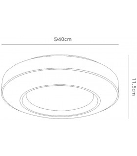 LED Ceiling 24W, With Remote Control 3000K-6000K, 1680lm, Polished Chrome, Silver - 2