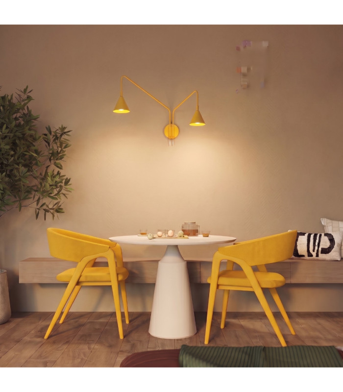 Nox Twin Dome Wall Lamp Yellow 2x E14-2
