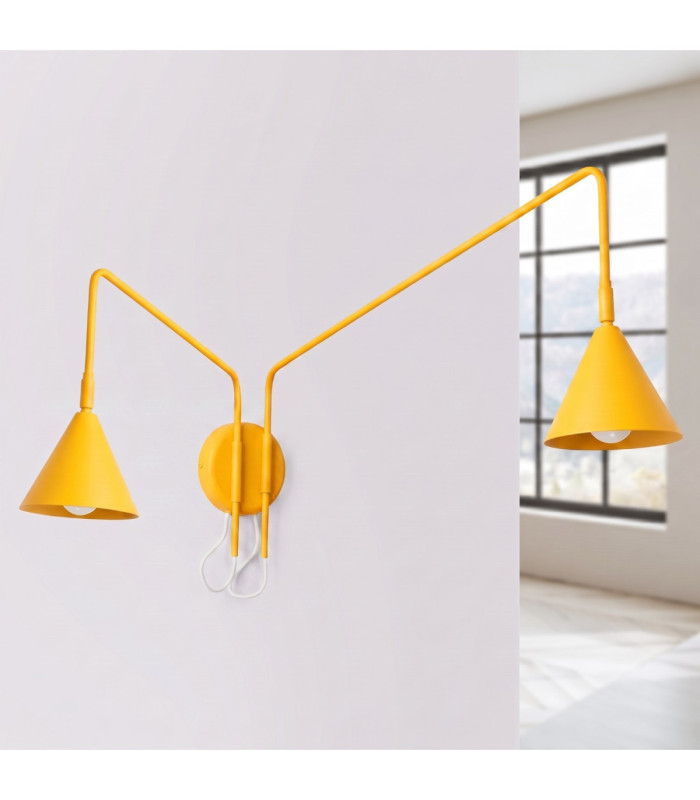 Nox Twin Dome Wall Lamp Yellow 2x E14-3