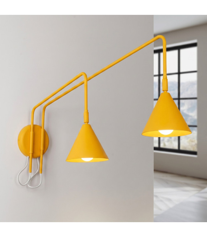 Nox Twin Dome Wall Lamp Yellow 2x E14-4