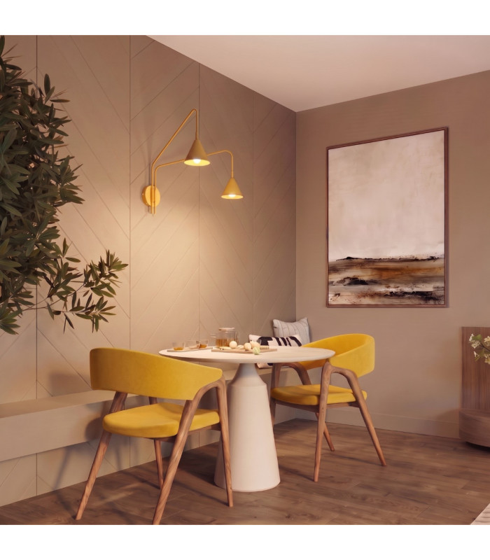 Nox Twin Dome Wall Lamp Yellow 2x E14-13