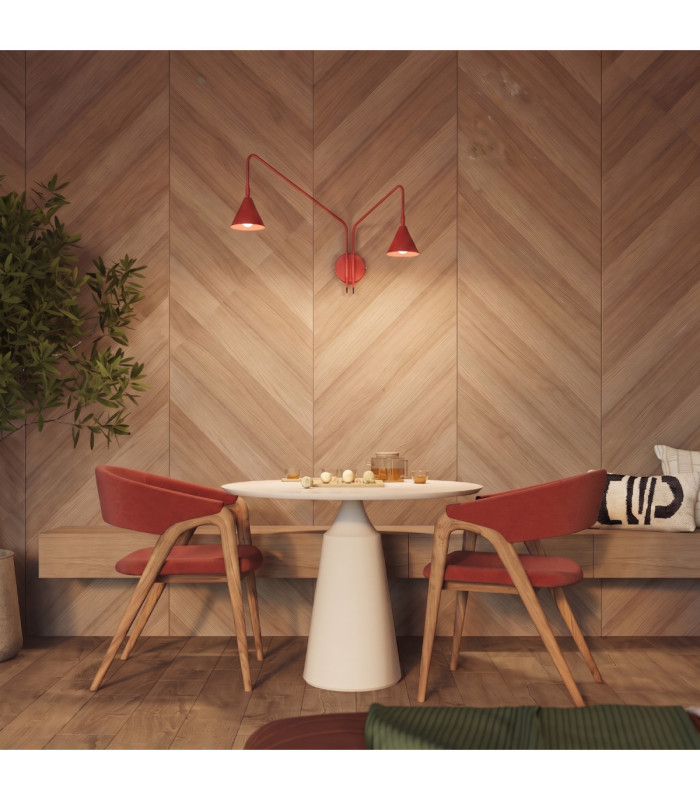 Nox Twin Dome Wall Lamp Red 2x E14-2
