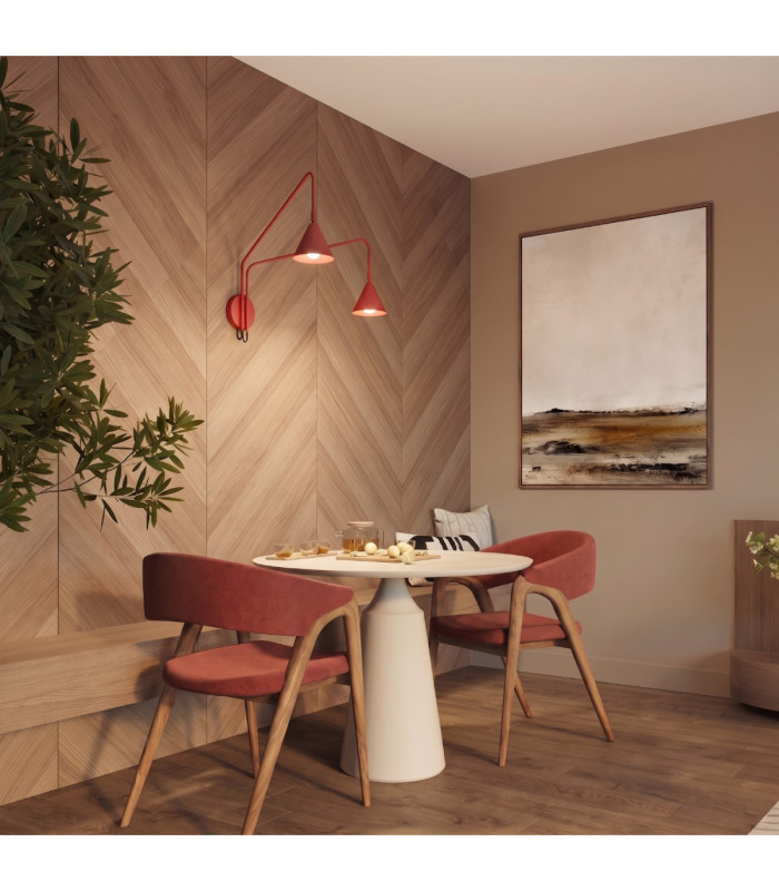 Nox Twin Dome Wall Lamp Red 2x E14-13
