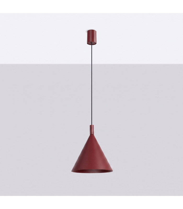 Nox 25cm Dome Wall Lamp Burgundy 1x E27-3