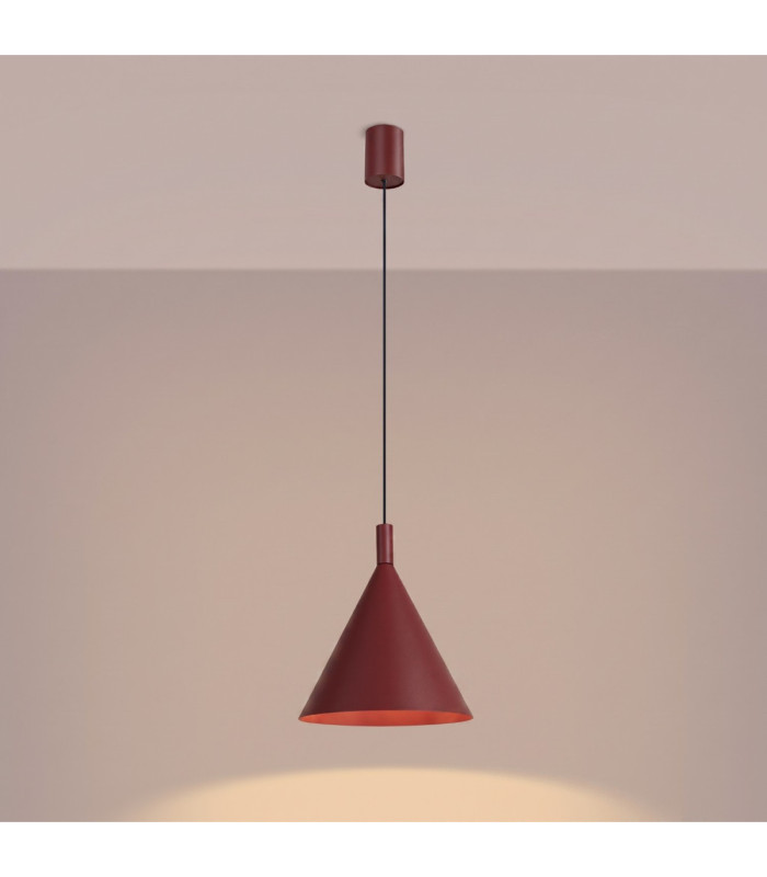 Nox 25cm Dome Wall Lamp Burgundy 1x E27-4