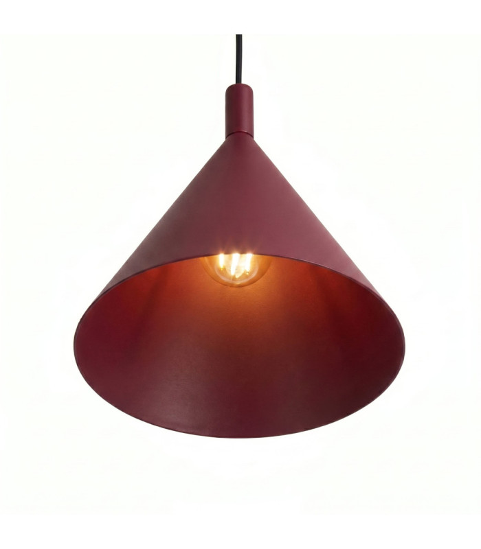 Nox 25cm Dome Wall Lamp Burgundy 1x E27-5
