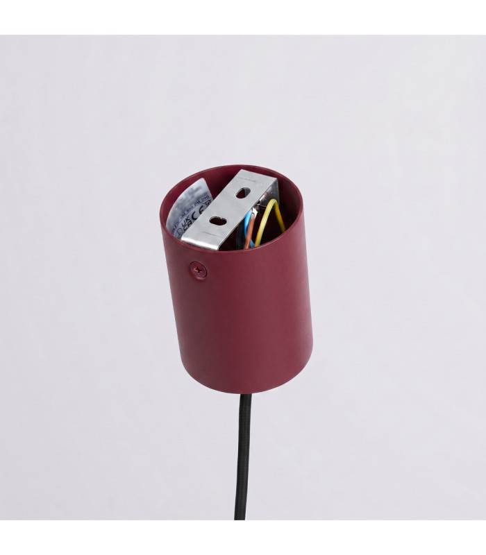 Nox 25cm Dome Wall Lamp Burgundy 1x E27-9