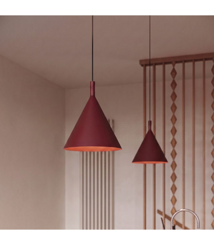 Nox 25cm Dome Wall Lamp Burgundy 1x E27-13