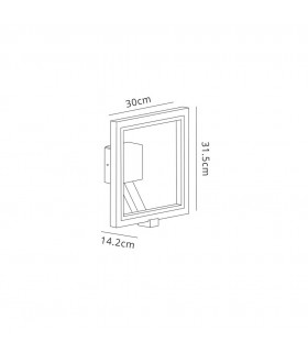 Wall Lamp, 9.5W LED, 3000K, 700lm, IP65, Anthracite - 2