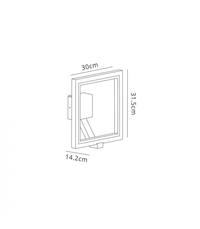 Wall Lamp, 9.5W LED, 3000K, 700lm, IP65, Anthracite - 2