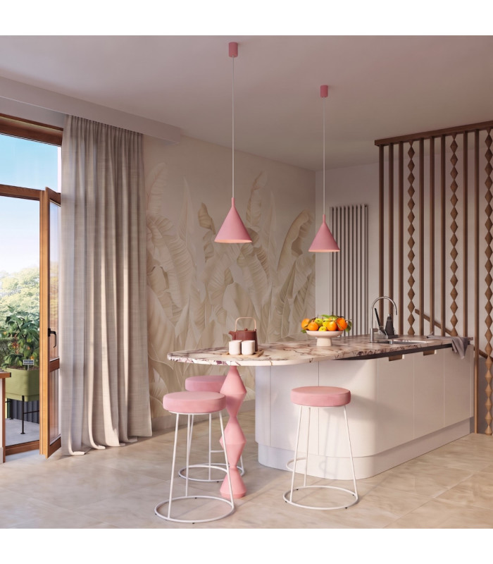 Nox 25cm Dome Wall Lamp Pink 1x E27-12