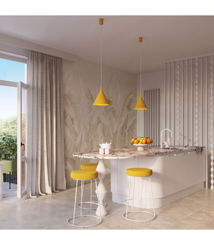 Nox 25cm Dome Wall Lamp Yellow 1x E27-12