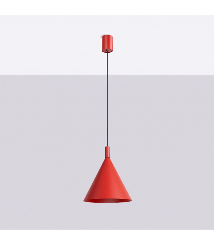 Nox 25cm Dome Wall Lamp Red 1x E27-3