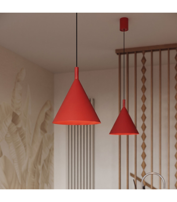 Nox 25cm Dome Wall Lamp Red 1x E27-13