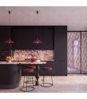 Nox 40cm Dome Wall Lamp Burgundy 1x E27-2