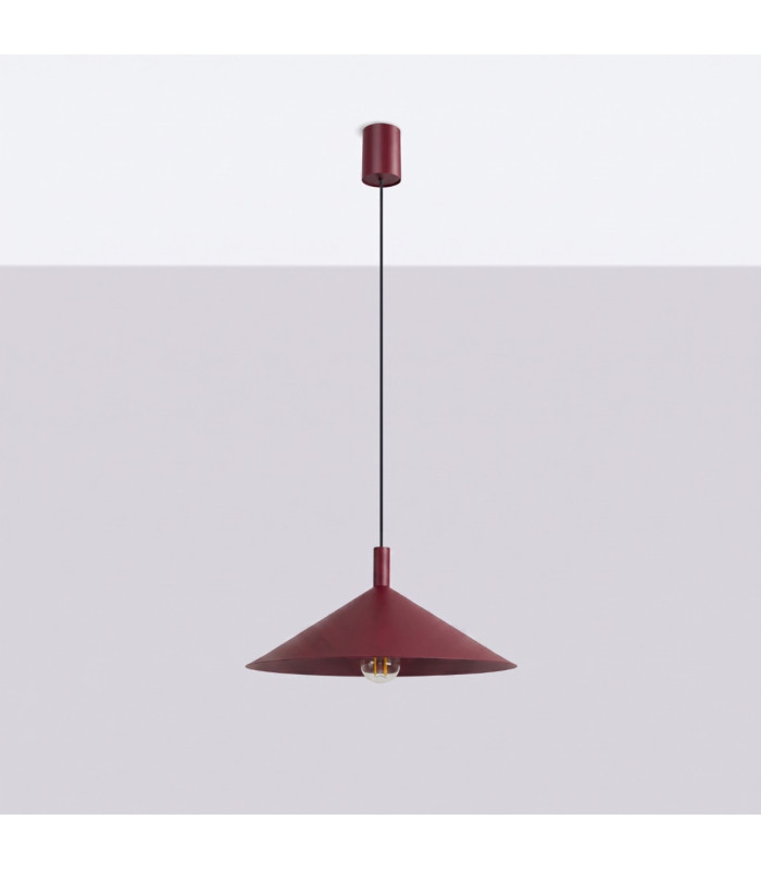 Nox 40cm Dome Wall Lamp Burgundy 1x E27-3