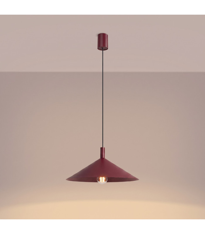 Nox 40cm Dome Wall Lamp Burgundy 1x E27-4