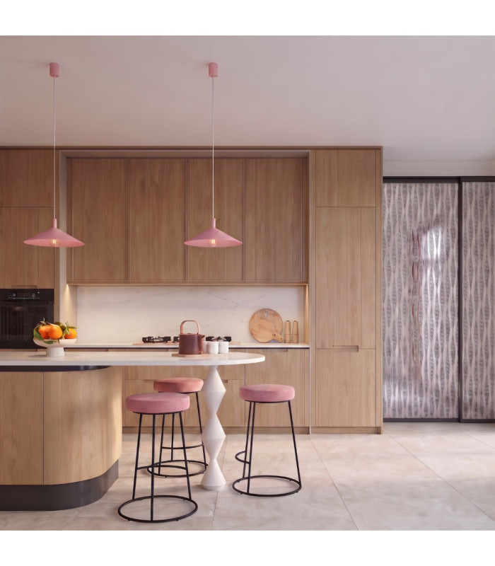 Nox 40cm Dome Wall Lamp Pink 1x E27-2