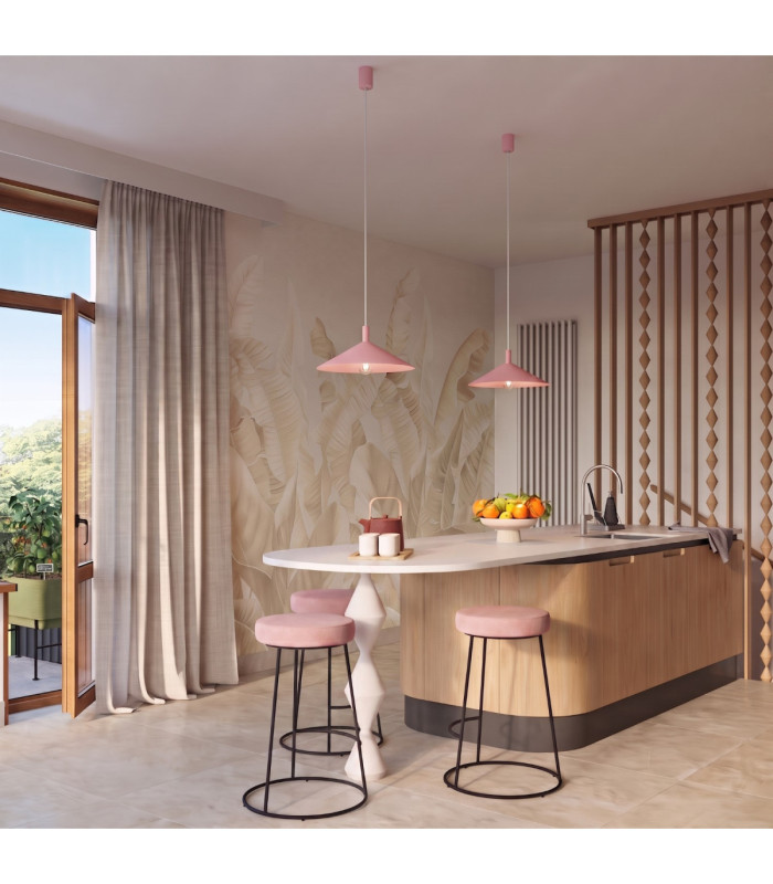 Nox 40cm Dome Wall Lamp Pink 1x E27-12