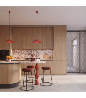 Nox 40cm Dome Wall Lamp Red 1x E27-2