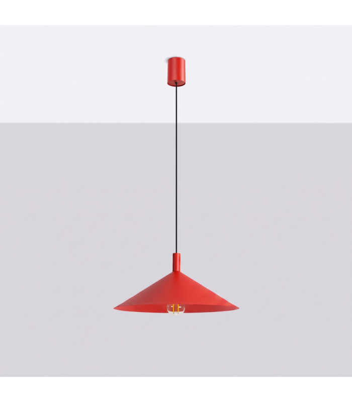 Nox 40cm Dome Wall Lamp Red 1x E27-3