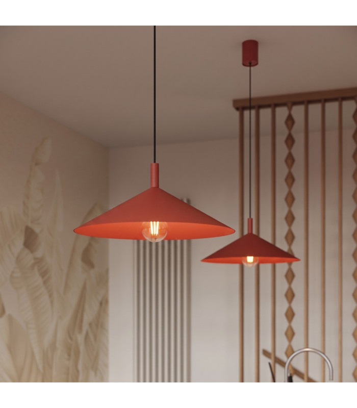 Nox 40cm Dome Wall Lamp Red 1x E27-13