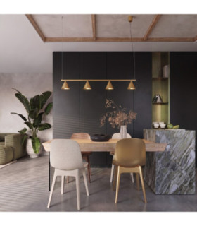 Nox Bar Pendant Ceiling Light Gold 4x E14-2