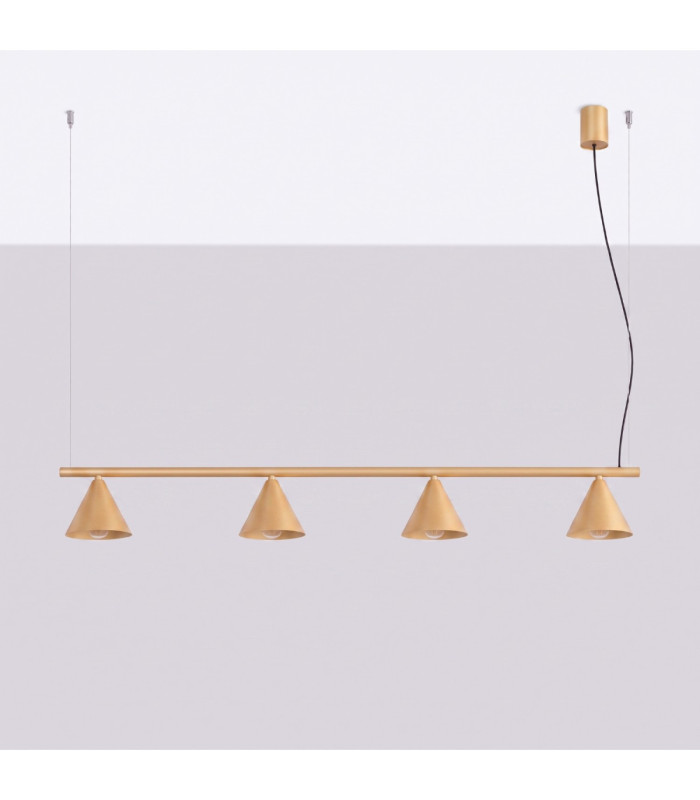 Nox Bar Pendant Ceiling Light Gold 4x E14-3