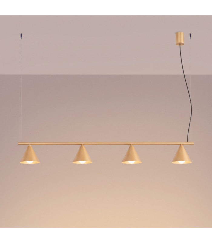 Nox Bar Pendant Ceiling Light Gold 4x E14-4