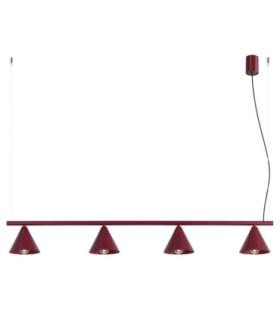 Nox Bar Pendant Ceiling Light Burgundy 4x E14-1