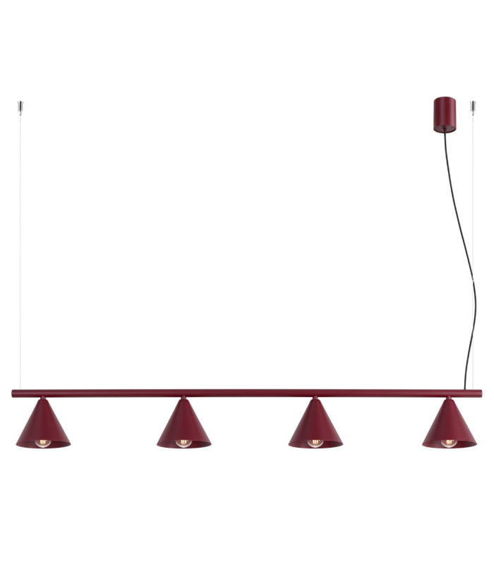 Nox Bar Pendant Ceiling Light Burgundy 4x E14-1