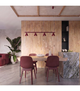 Nox Bar Pendant Ceiling Light Burgundy 4x E14-2