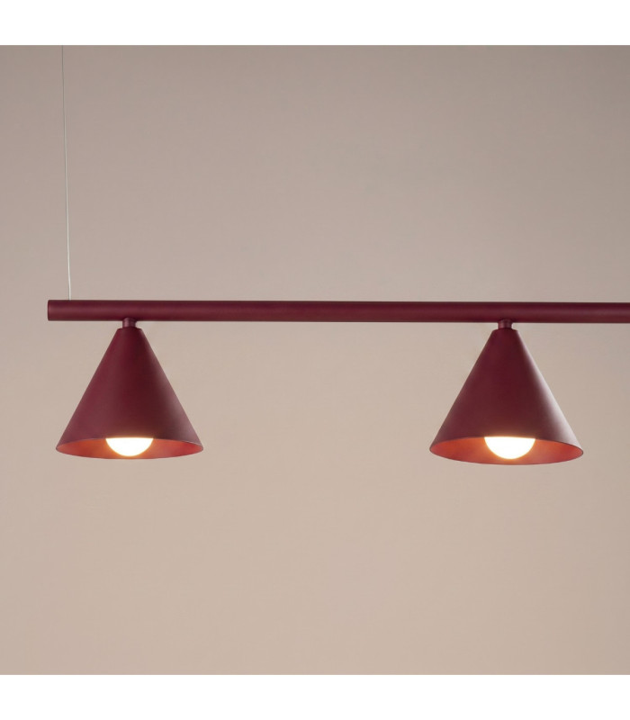 Nox Bar Pendant Ceiling Light Burgundy 4x E14-5