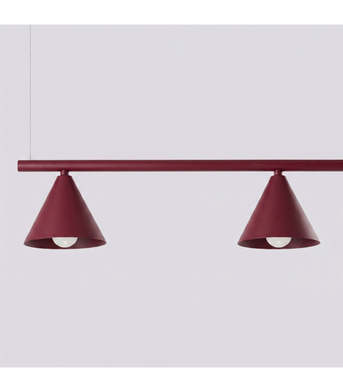 Nox Bar Pendant Ceiling Light Burgundy 4x E14-6