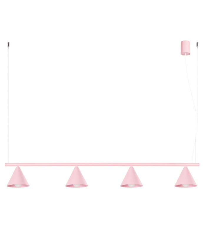 Nox Bar Pendant Ceiling Light Pink 4x E14-1