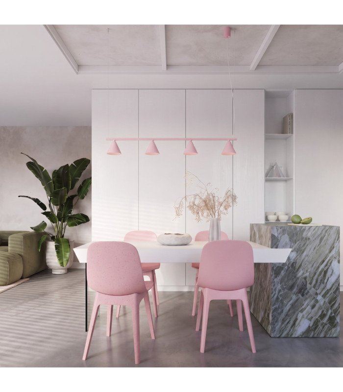 Nox Bar Pendant Ceiling Light Pink 4x E14-2
