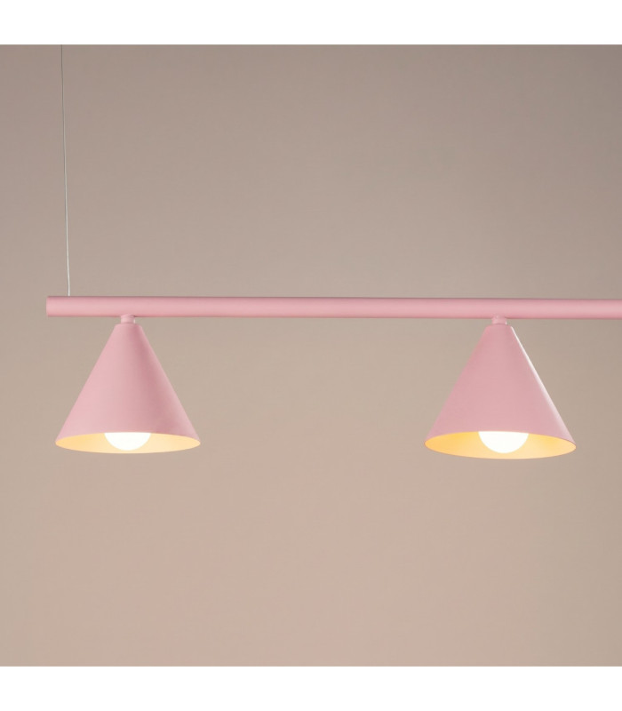 Nox Bar Pendant Ceiling Light Pink 4x E14-5